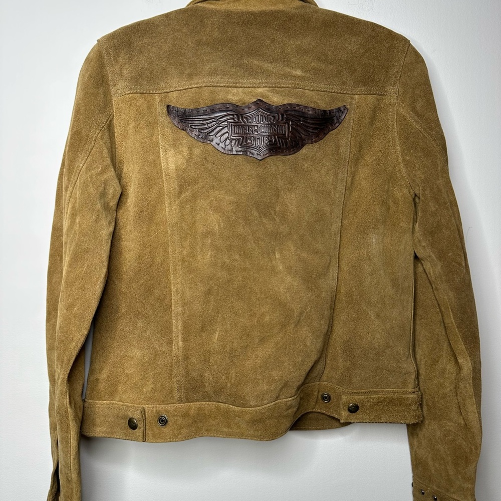 Harley-Davidson Tan Leather Jacket with Stud Details - Picture 9 of 9